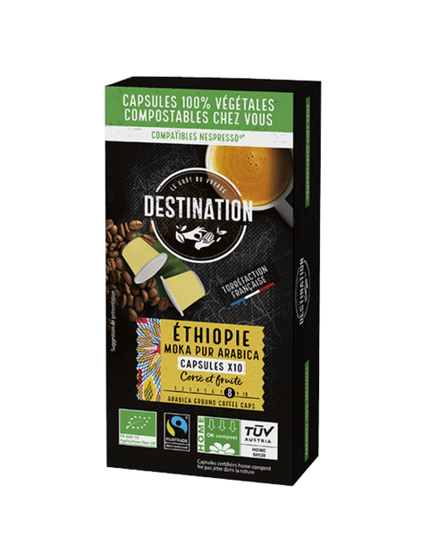 Café moka capsule compostable éthiopie
