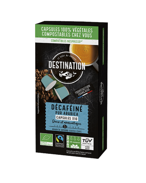 Café décaféiné capsule compostable