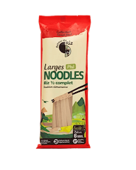 Wide, half-brown rice noodles organic