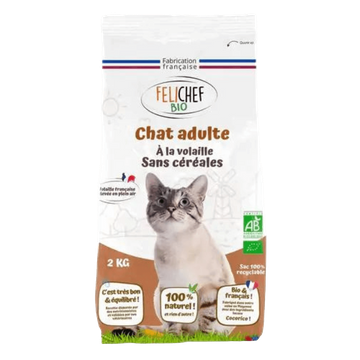 Croquettes Volaille Sans Céréale Chat Adulte BIO