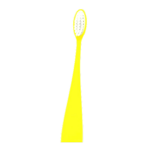 Refillable toothbrush for children in bioplastic - yellow 