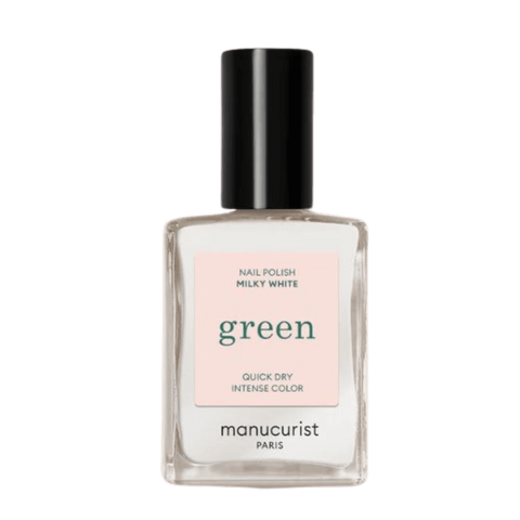 Milky White Green Nail Polish