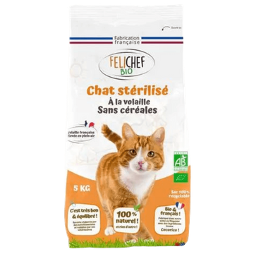 Croquettes Volaille Sans Céréale Chat Stérilisé BIO