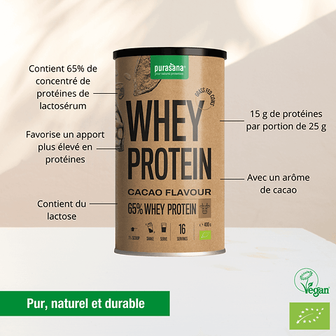 Whey Chocolade Eiwitpoeder (65% Eiwit)