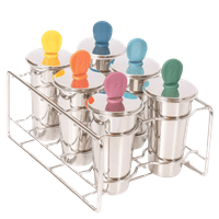 Set Of 6 Stainless Steel Popsicle Molds & Sticks