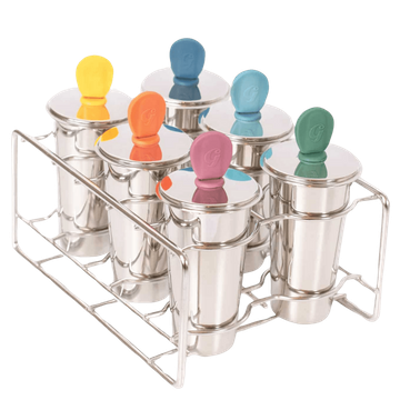 Set Van 6 Rvs Ijsvormpjes & Stokjes