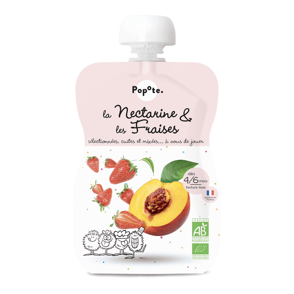 Nectarine Aardbei Knijpzakje vanaf 6 maanden