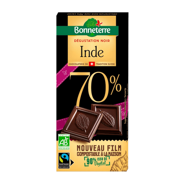 Chocolat Noir Inde 70% BIO