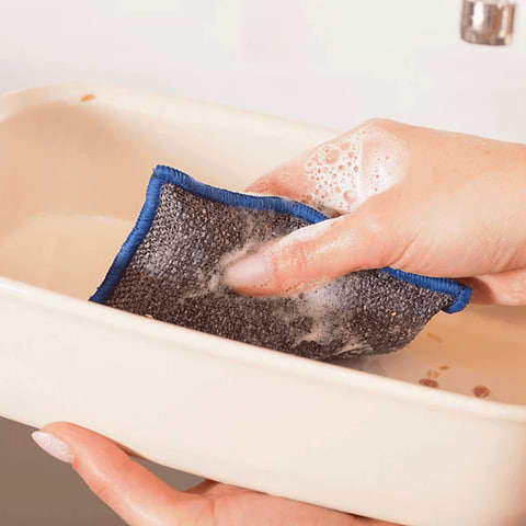 Eponge Lavable Grattante Bleue