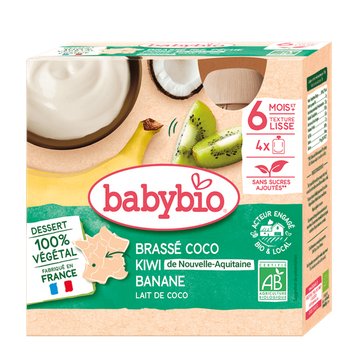 Gourdes Brassé Lait Coco Kiwi  Banane Dès 6 Mois BIO