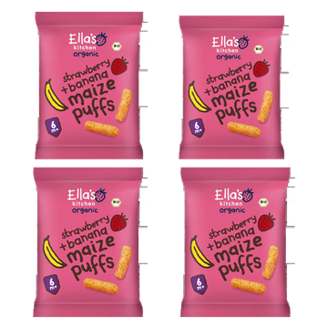 Baby Popcorn Aardbei Banaan Snackpakket Vanaf 6 Maanden+ BIO