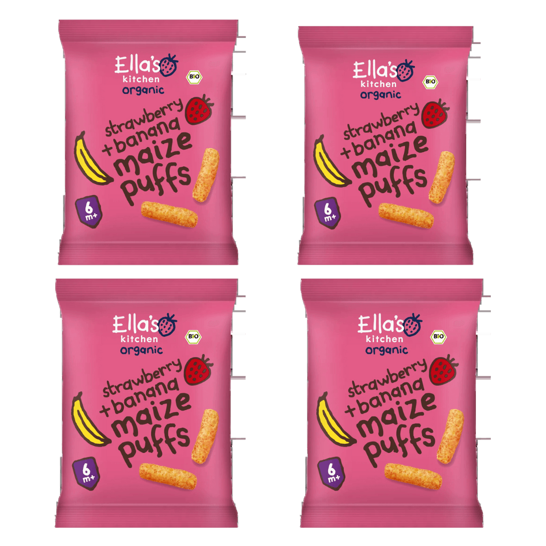 Lot Snack Bébé Maïs Soufflé Fraise Banane dès 6 mois+