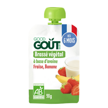 Gourde Brassé Végétal Avoine Fraise Banane Dès 6 Mois BIO