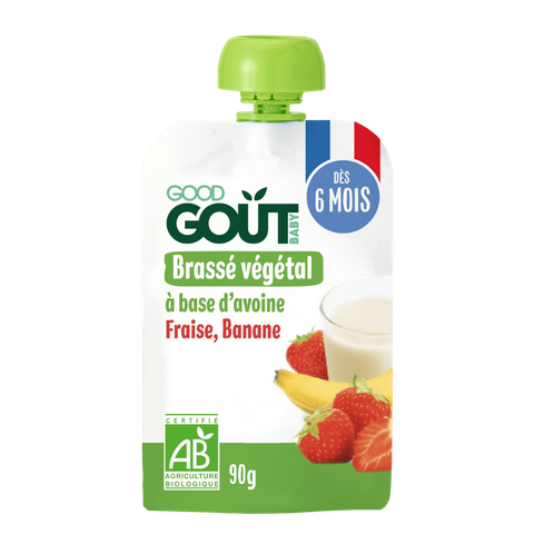 Gourde Brassé Végétal Avoine Fraise Banane dès 6 mois