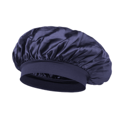 Bonnet Cheveux Pure Soie Bleu Nuit BIO