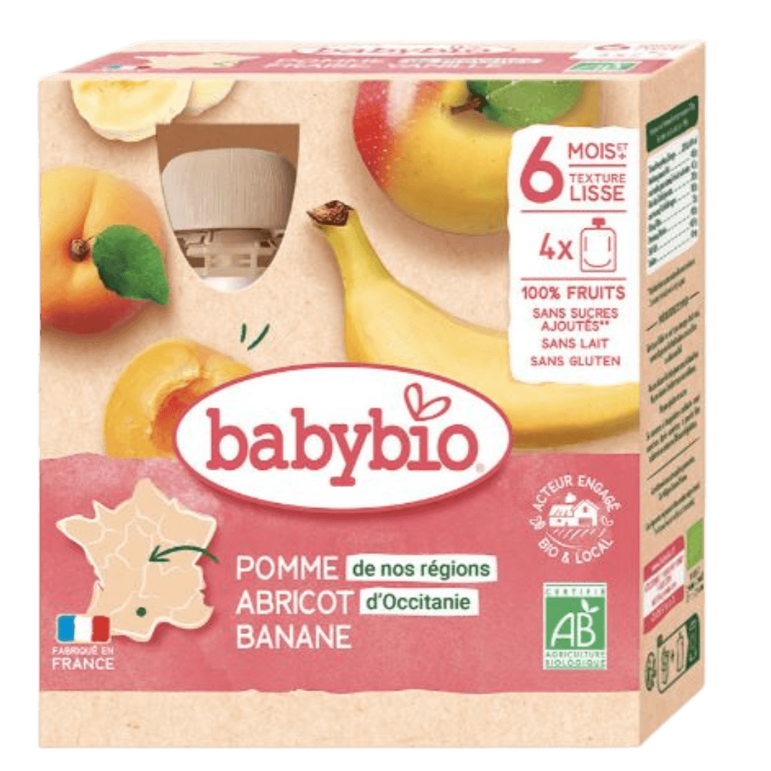 Gourdes Pomme Abricot Banane + 6 mois