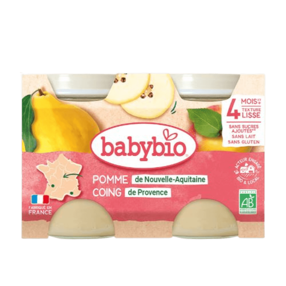 Petits Pots Pomme Coing dès 4 mois