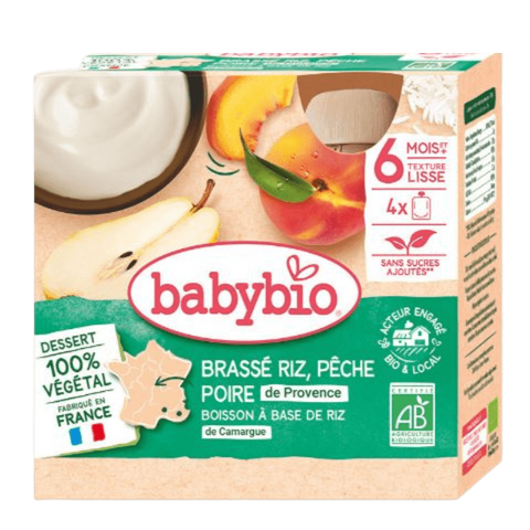 Plantaardige Yoghurt Rijst Perzik Peer + 6 maanden