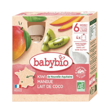 Kiwi Mango Coconut Milk Pouches + 6 Months Organic