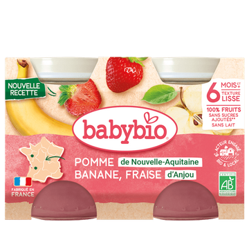 Petits Pots Banane Fraise Dés 6 Mois BIO