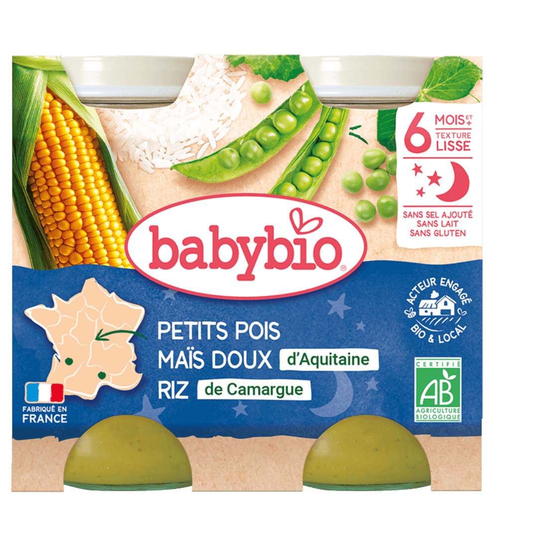 Petits Pois Maïs Riz de Camargue + 6 mois