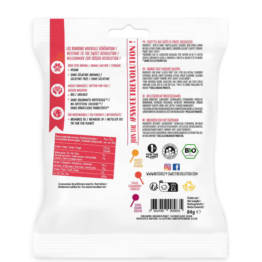 Bonbon Sucette Saveur Fruits Vegan