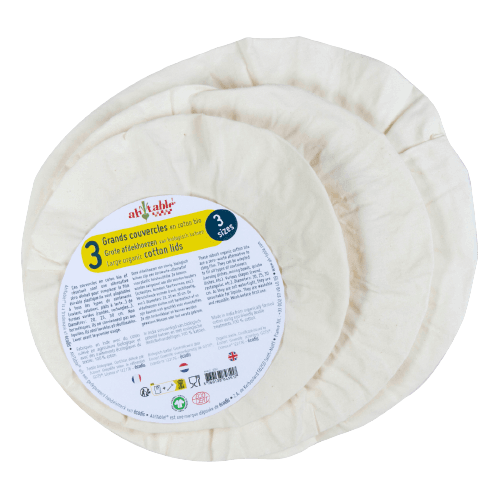 3 Grands Couvercles Charlottes Coton Ecrus
