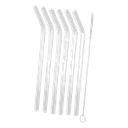 Set of 4 Curved Stainless Steel Straws + 1 Brush