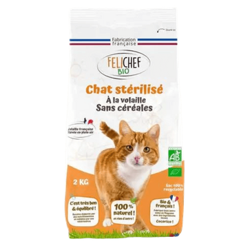 Croquettes Repas Complet Sans Céréale Chat Sterilisé BIO