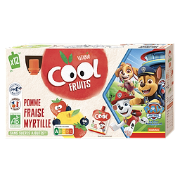 Pack Gourdes Pat'patrouille Pomme Fraise Myrtille BIO