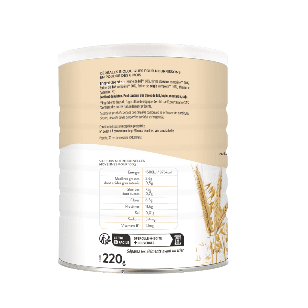 Popote Wheat, Oat & Rye Cereals + 6 months