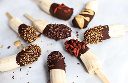Bananes glacées enrobées de chocolat 