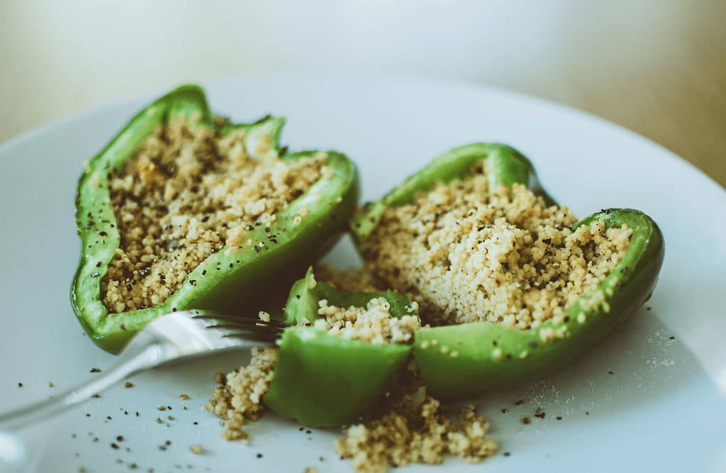 Poivrons farcis aux lentilles et quinoa