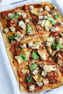 Pizza crêpe aux légumes grillés