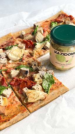 Pizza crêpe aux légumes grillés