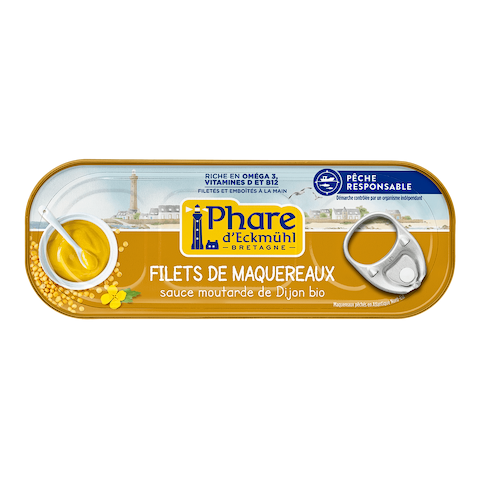 makreelfilets in biologische mosterdsaus