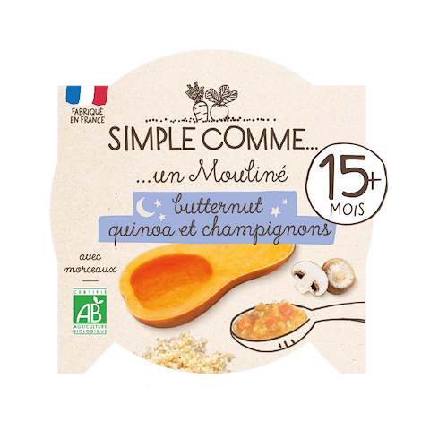 Bord met Butternut, Champignons & Quinoa 15+ maanden