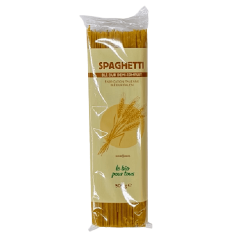 Semi-wholemeal durum wheat spaghetti