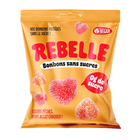 Cœurs Pêche Bonbons Sans Sucre Ajouté