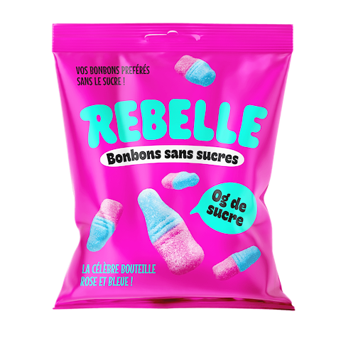 Bouteilles Rose & Bleu Bonbons Sans Sucre Ajouté