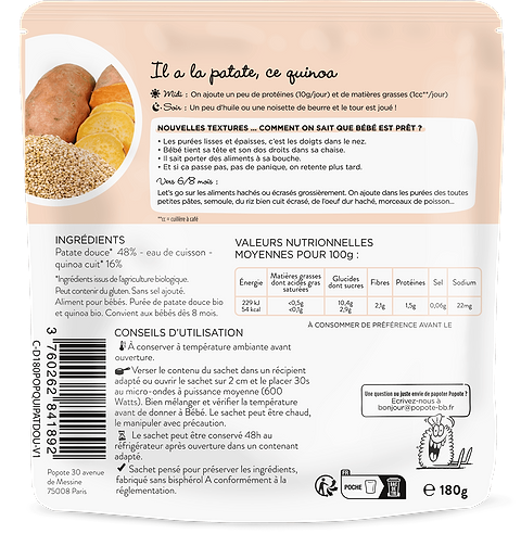 Les Moulinés Patate Douce Quinoa dès 8 mois