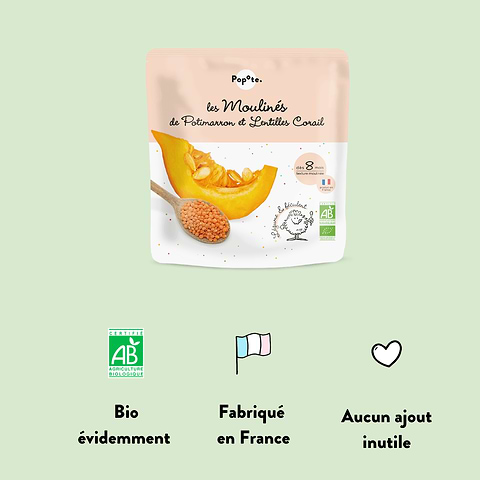 Les Moulinés Potimarron Lentilles Corail dès 8 mois