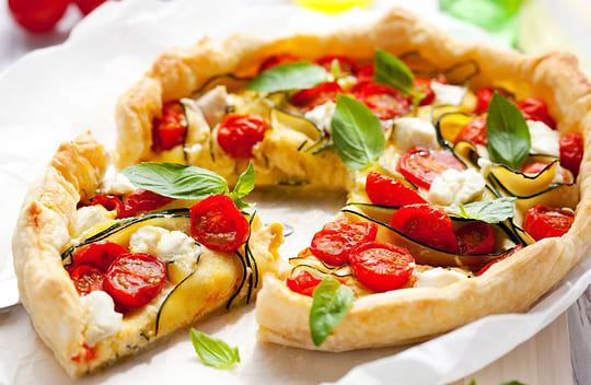 Tarte aux tomates et courgette