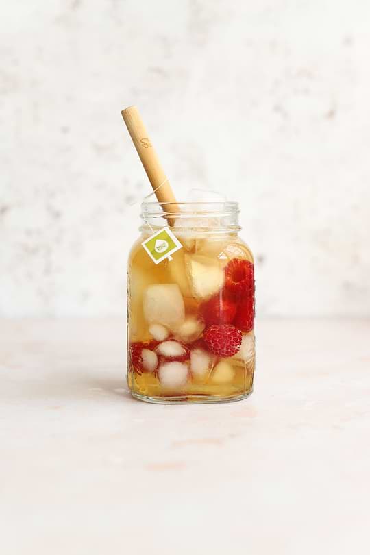 Thé  blanc glacé coco framboise 