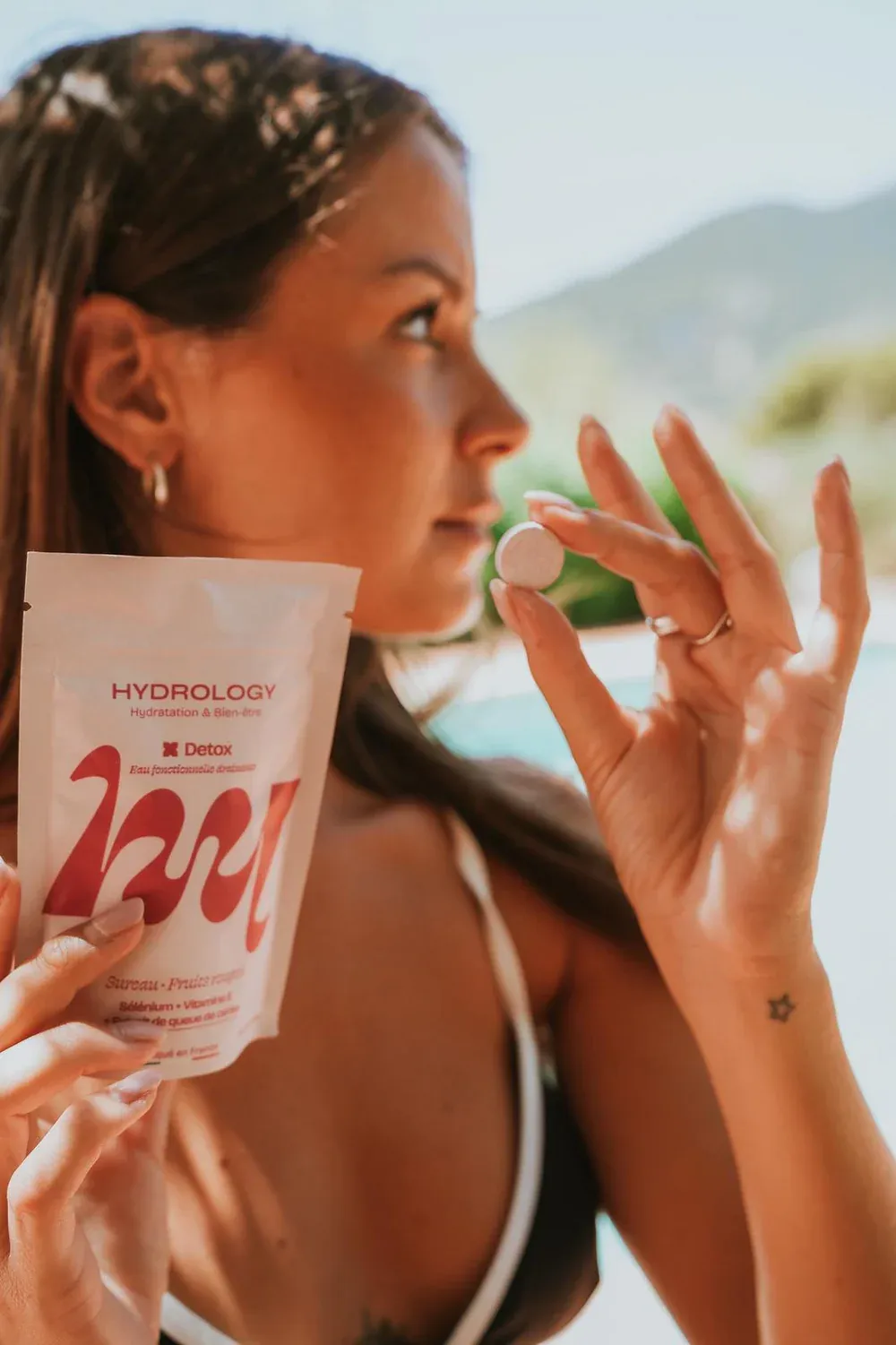 Functionele detoxdrank rode vruchten tablet