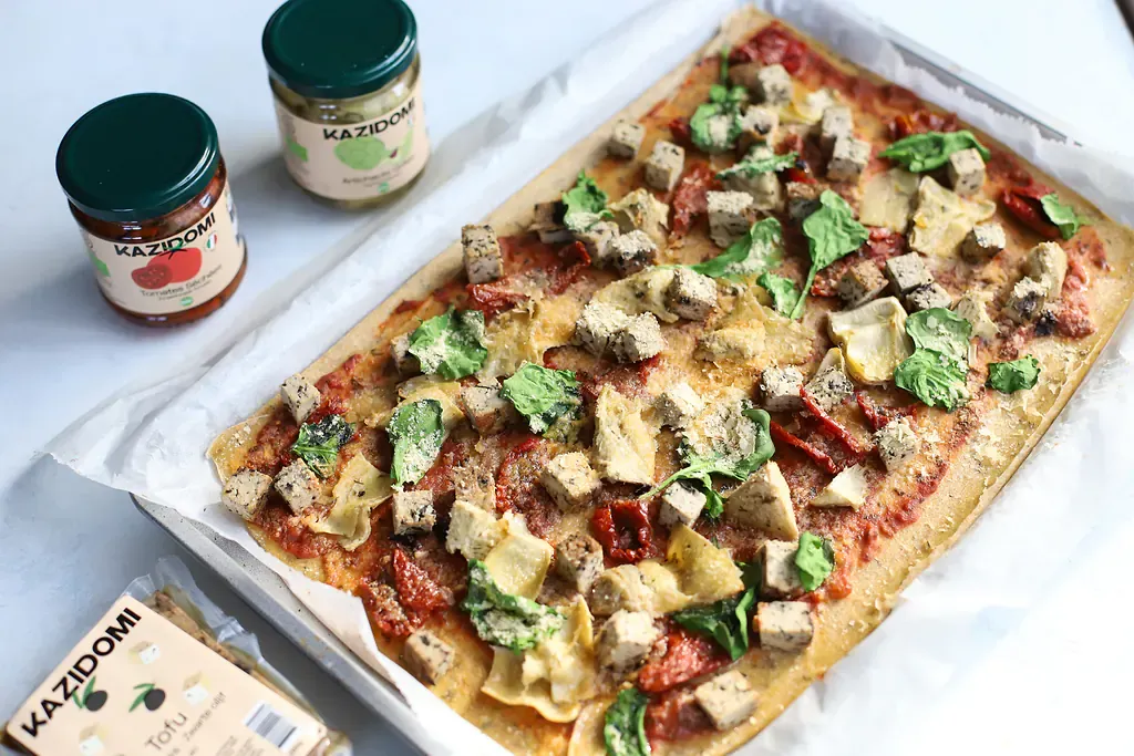 Pizza crêpe aux légumes grillés