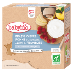 Gourdes Brassé Lait Chèvre Pomme Framboise Dès 6 Mois BIO