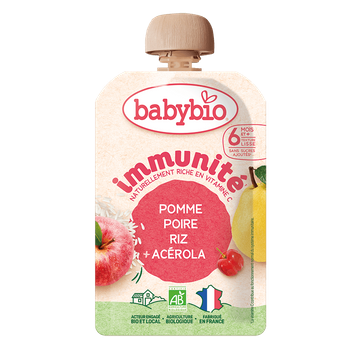 Gourde Immunite Pomme Poire Riz Dès 6 Mois BIO