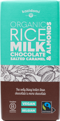 Chocolate Vegan Almonds salted Caramel Fair Trade BBD : 30/09/22 Organic