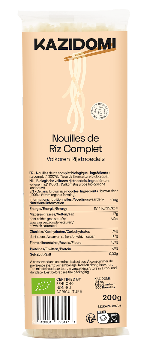 Nouilles de Riz Complet Bio